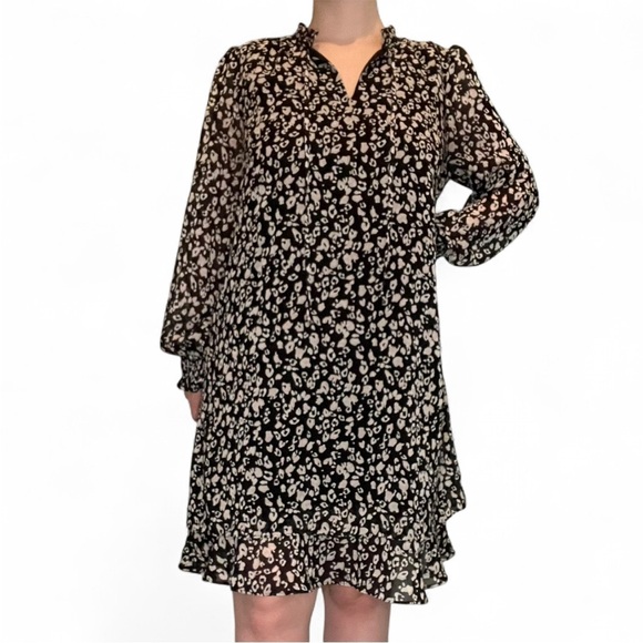 Ann Taylor Black and White leopard print dress size medium - Picture 1 of 10